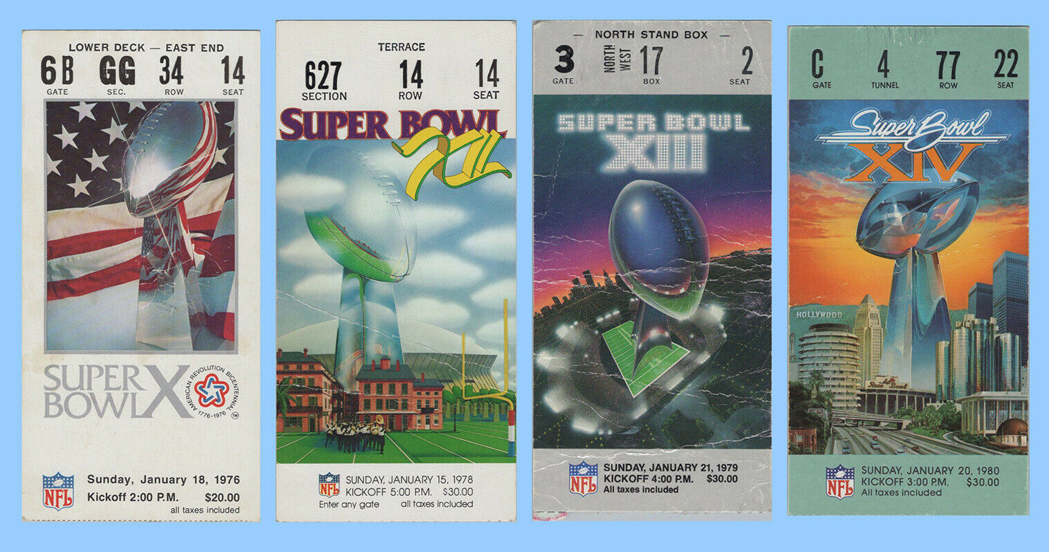 Lot Of 24 Different Super Bowl Tickets 1976-2005